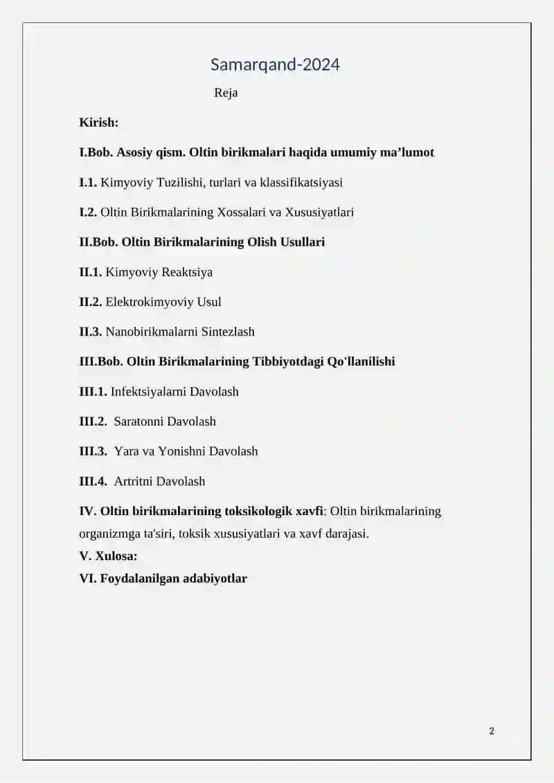 Oltin birikmalarining tuzilishi, olinishi va tibbiyotda ishlatilishi3 2