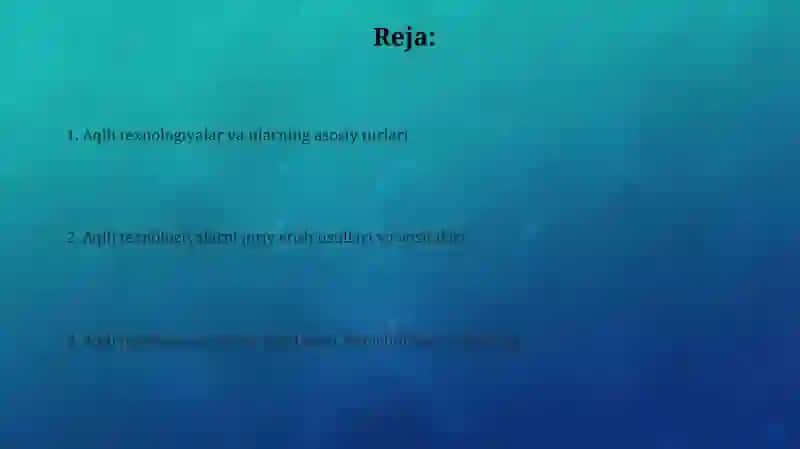 Aqlli Texnologiyalar 2