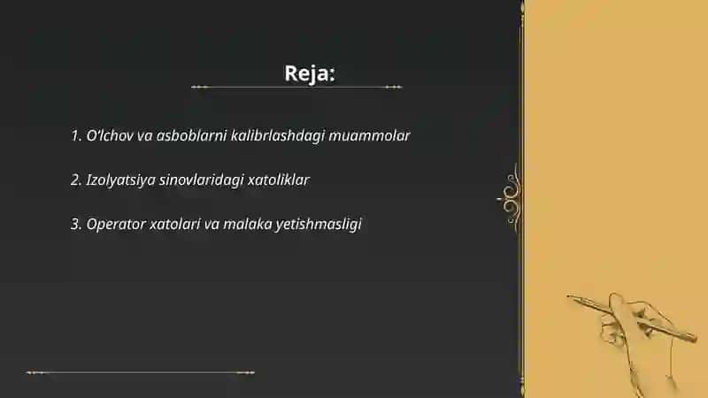 Elektr vositlarini sinashdagi muammolar 2
