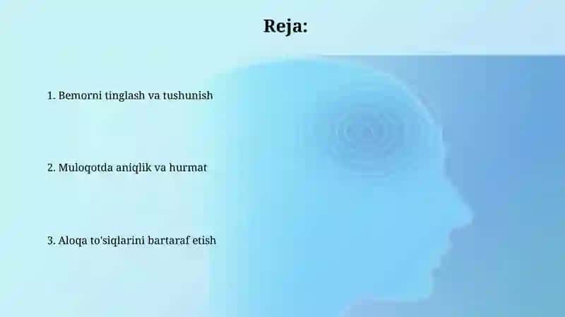 Patsient bilan Verbal muloqot 2