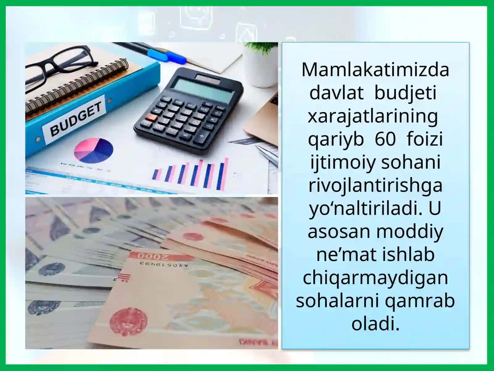 Oʻzbekistonning ijtimoiy sohalariga XIZMAT KO‘RSATISH SOHALARI 2