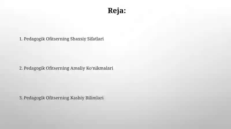 Pedagogik Ofitserning Tarkibiy Qismlari 2