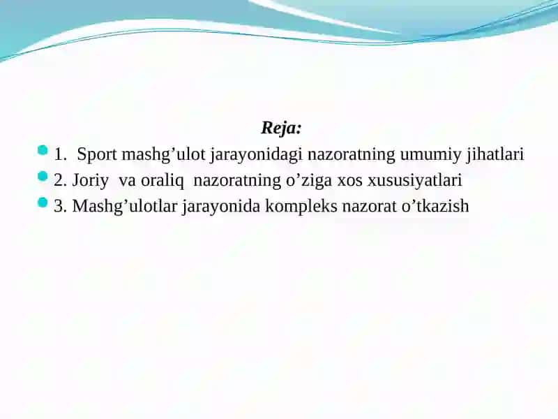 SPORT MASHG’ULOTLARIDA NAZORAT 2