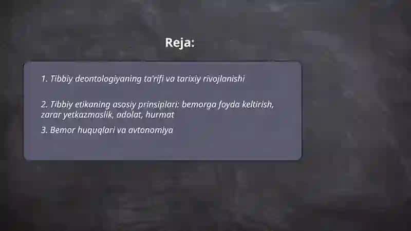 Tibbiy etika asoslari (deontologiya) 2
