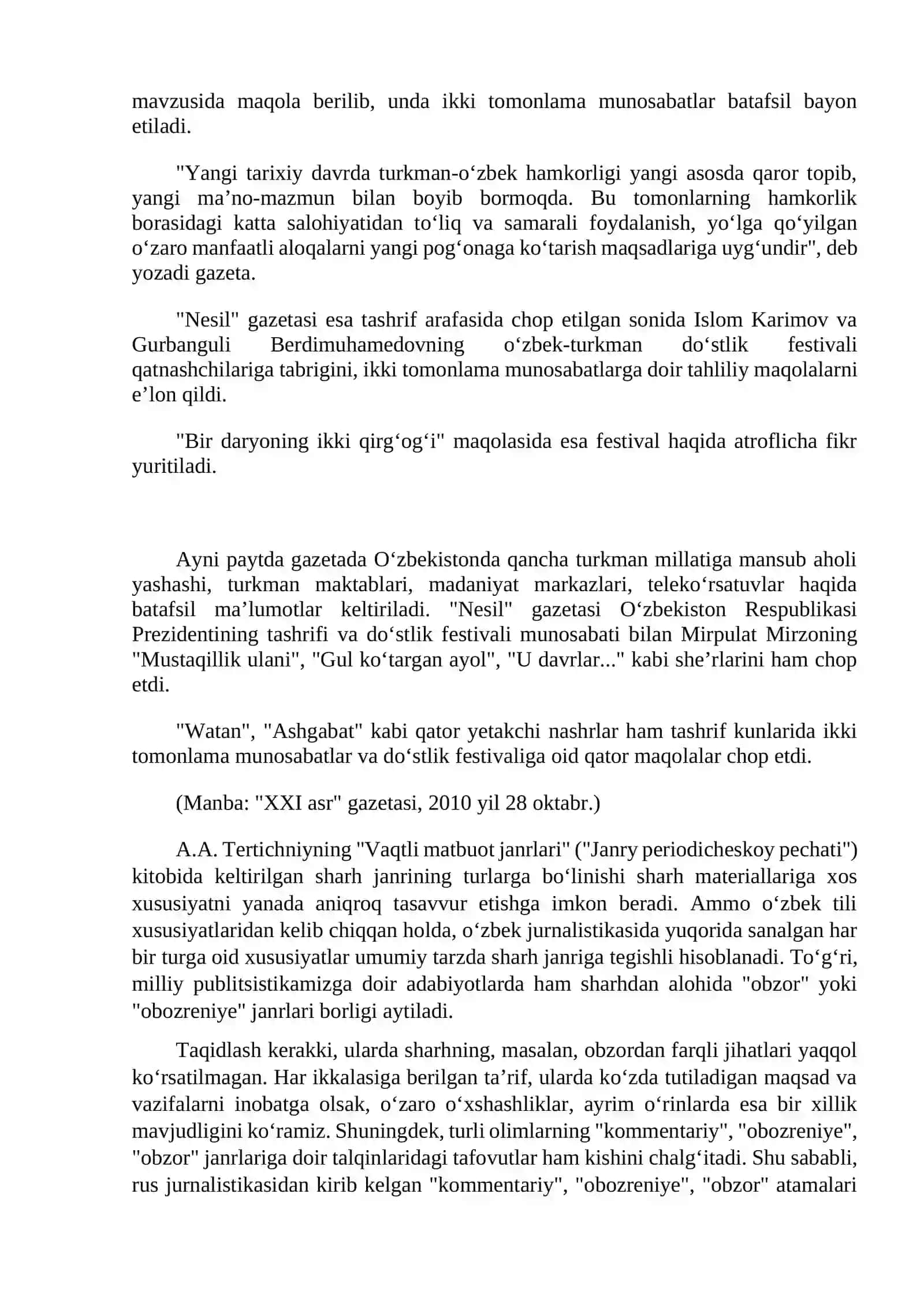 Sharhning maqsadi va vazifalari 2