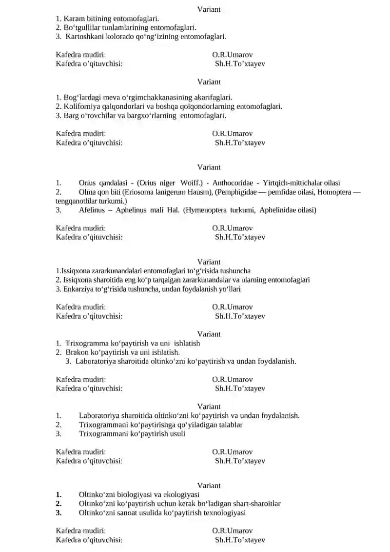Hasharotlarning biologik usuldagi ahamiyati 2