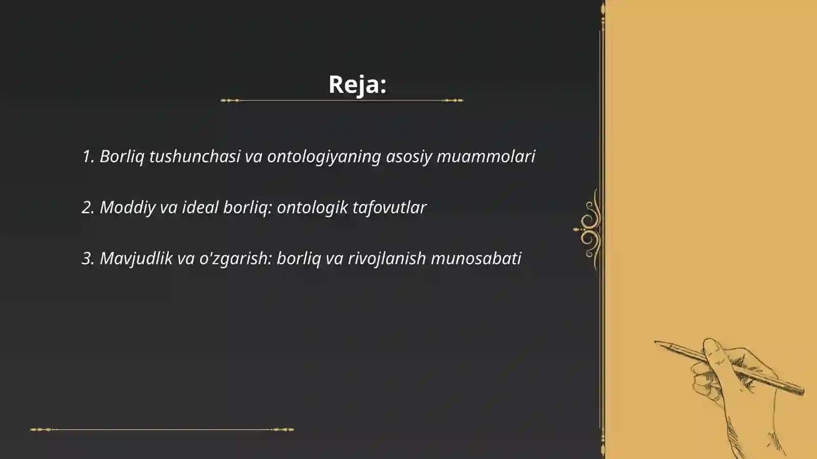 Borliq (ontologiya) va rivojlanishfalsafasi 2