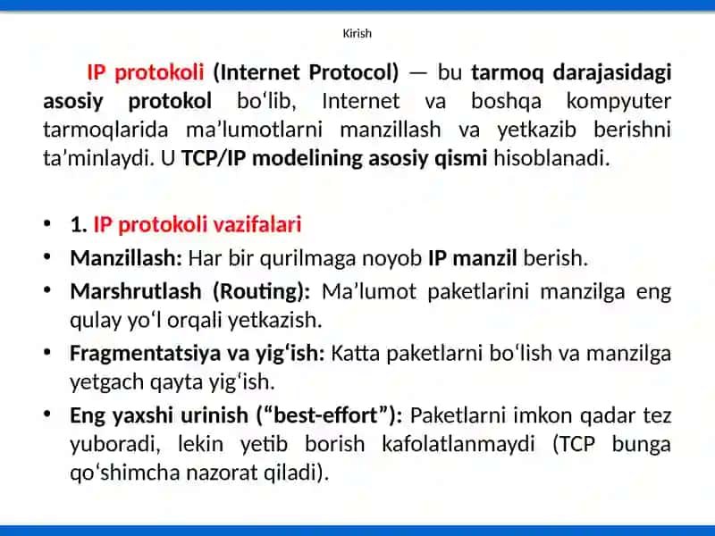 IP protokolivamarshrutlash 2
