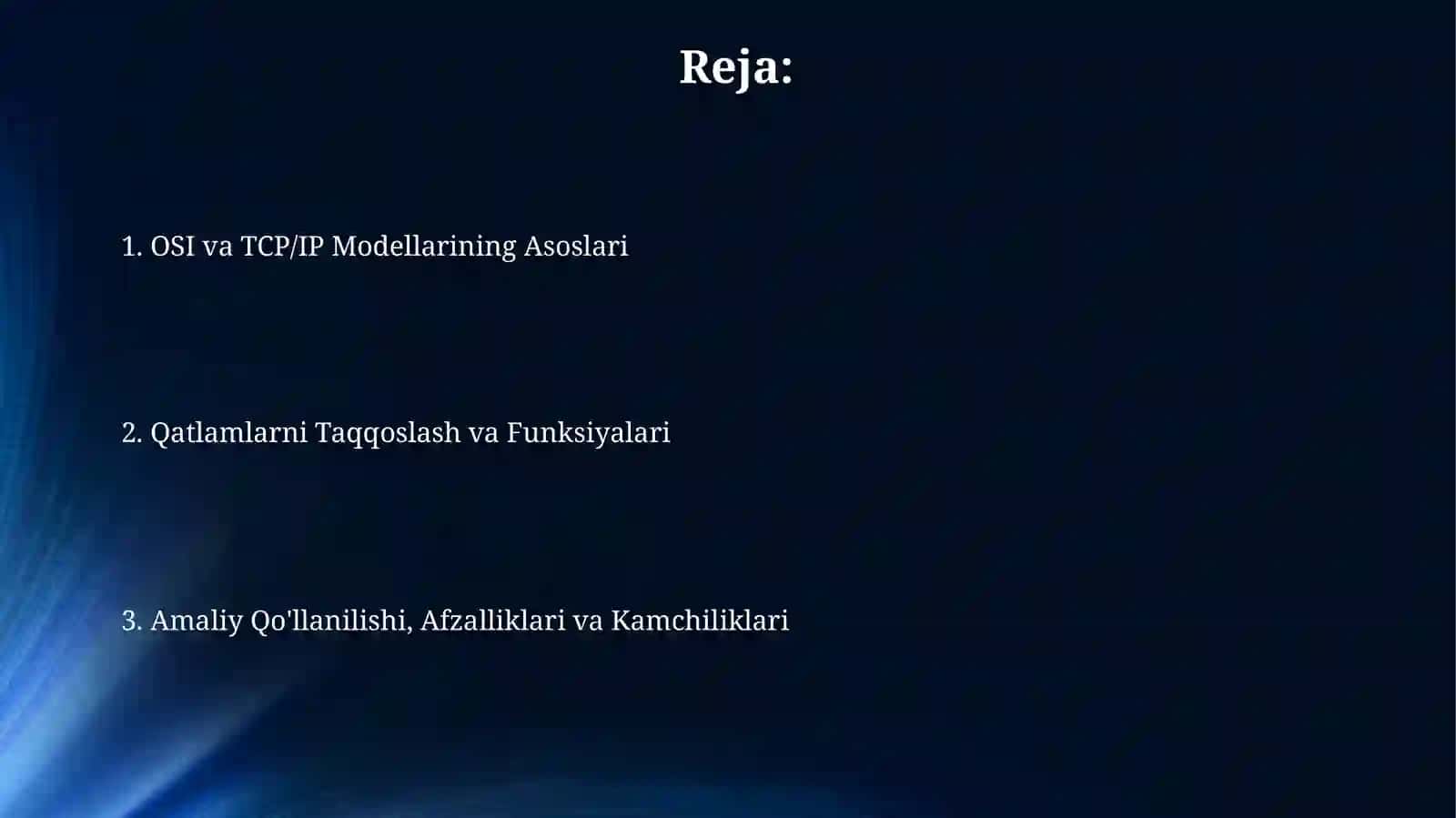 OSI va taqdimotqiliTCP/IPmodellari 2