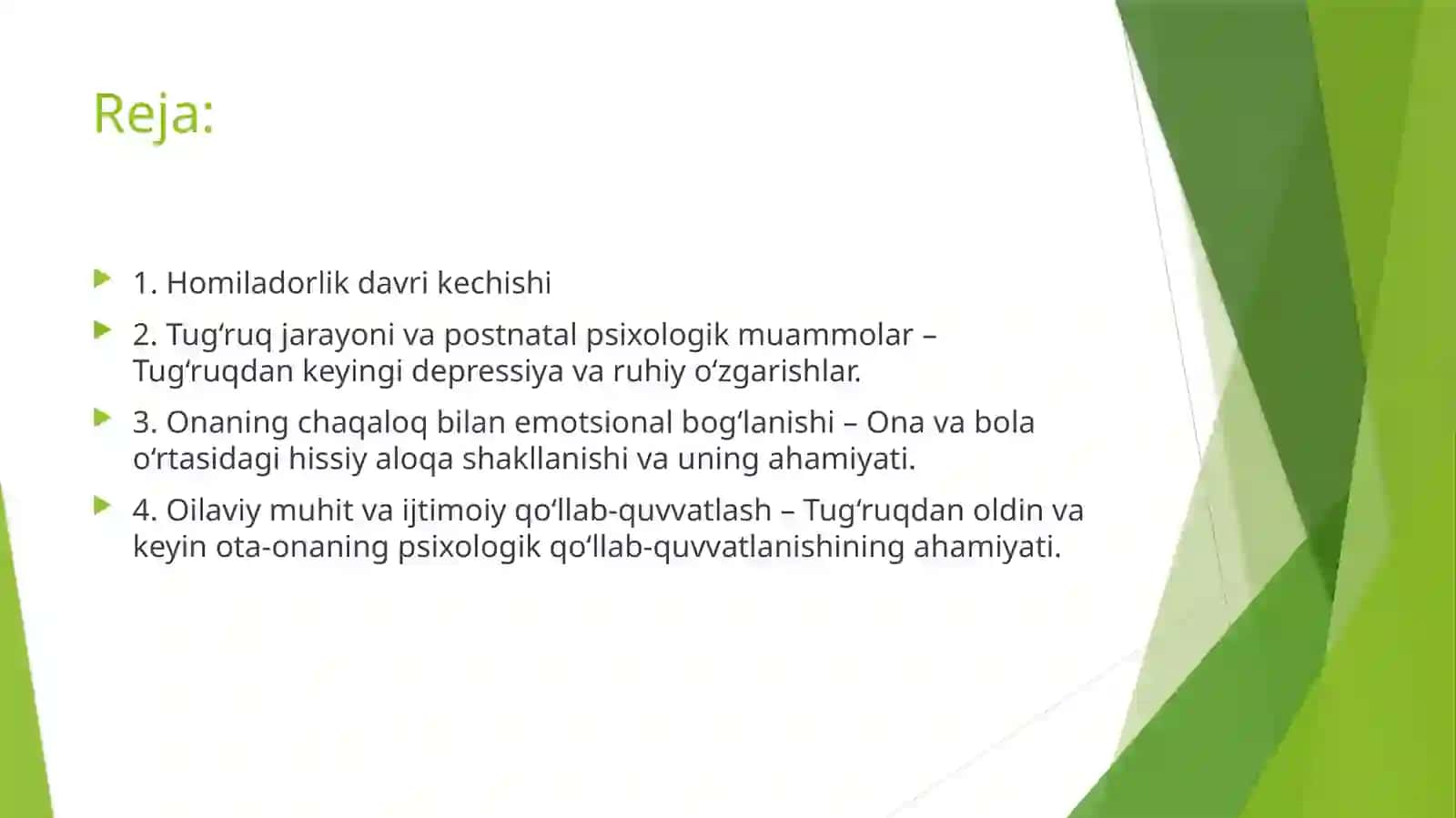 Perinatal psixologiyaning asosiy muammolari 2