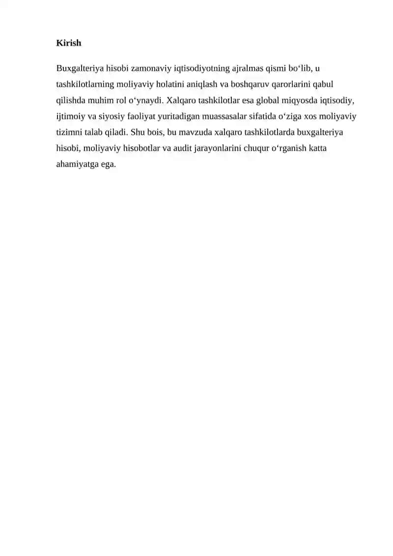 BUXGALTERIYA HISOBIDA XALQARO TASHKILOTLAR 2