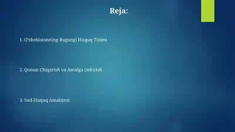 Oʻzbekistonning Bugungi Huquq Tizimi 2