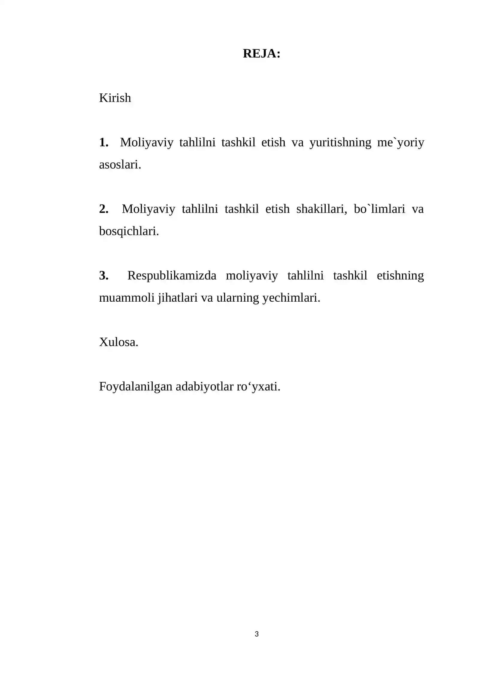 Moliyaviy tahlil va uni tashkil etish 2