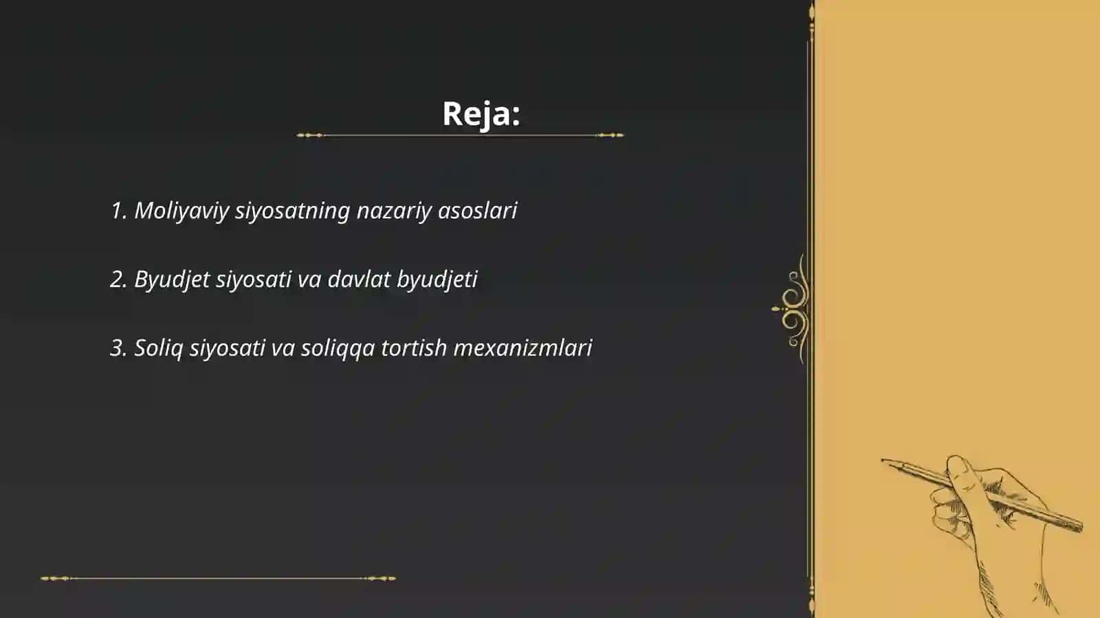 Moliyaviy siyosatning nazariy asoslari 2