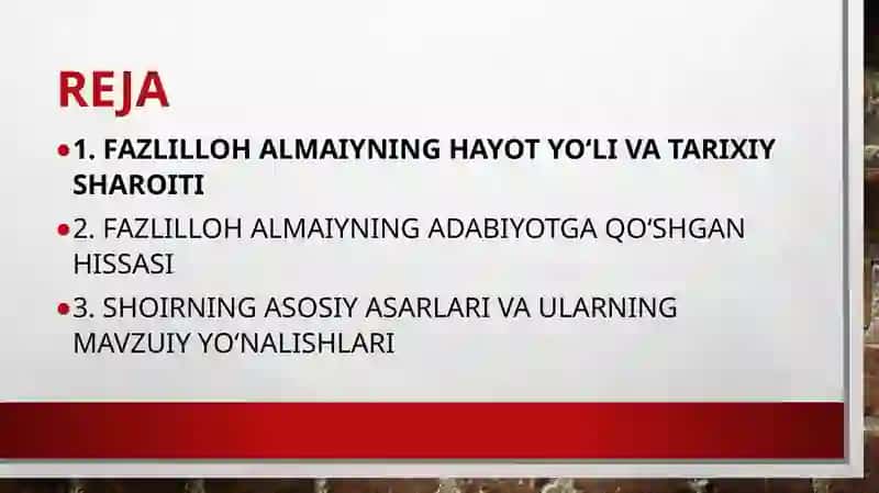 Fazlilloh Almaiy hayoti va ijodi 2