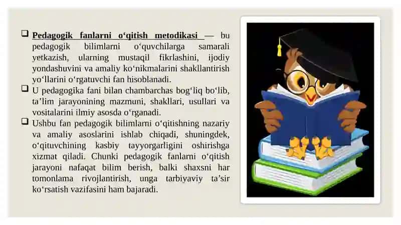 PEDAGOGIK FANLARNI O‘QITISH METODIKASI 2