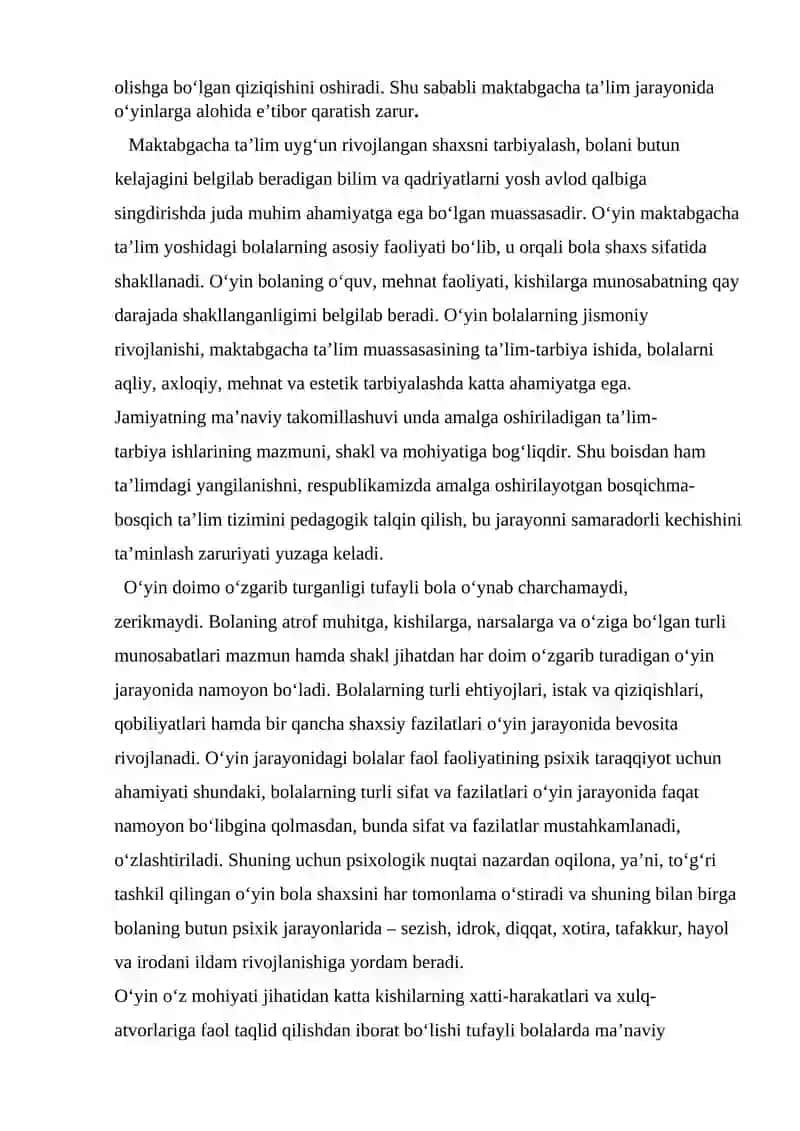 Maktabgacha ta’limda bolalar o‘yinlari 2