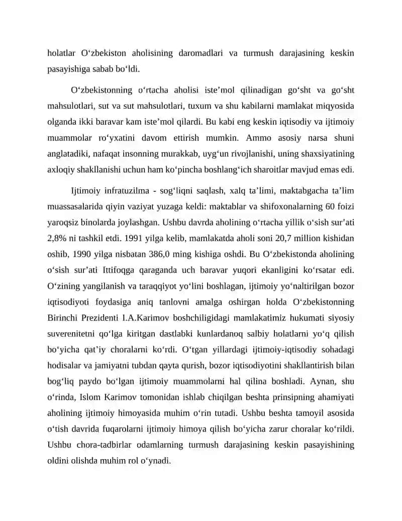 O’ZBEKISTON RESPUBLIKASIDAGI IJTIMOIY O’ZGARISHLAR 2