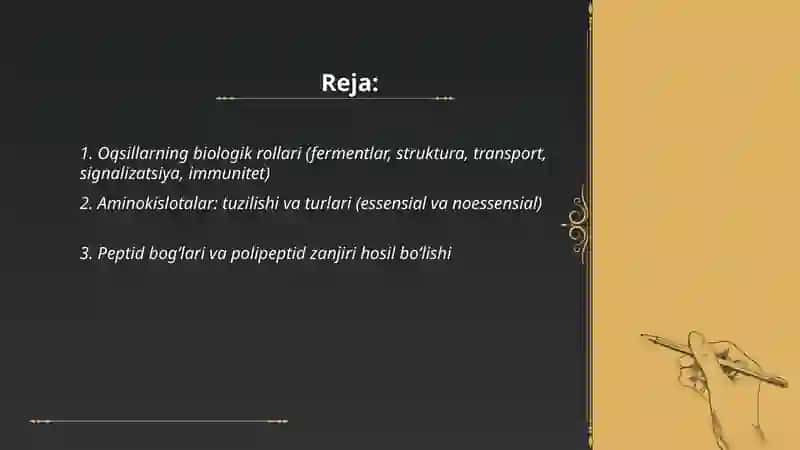 Oqsillar.Oqsillarning ahamiyati va biosintezi 2