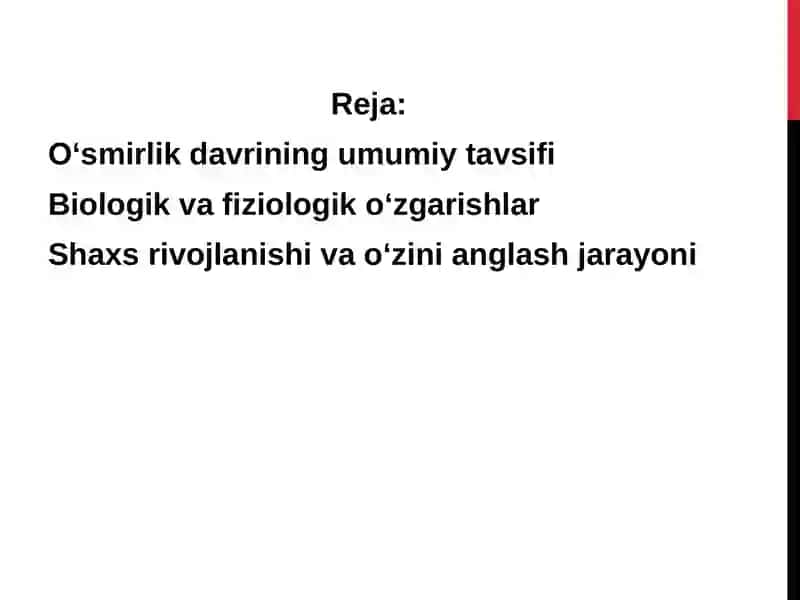 Oʻsmirlik davri psixologiyasi 2