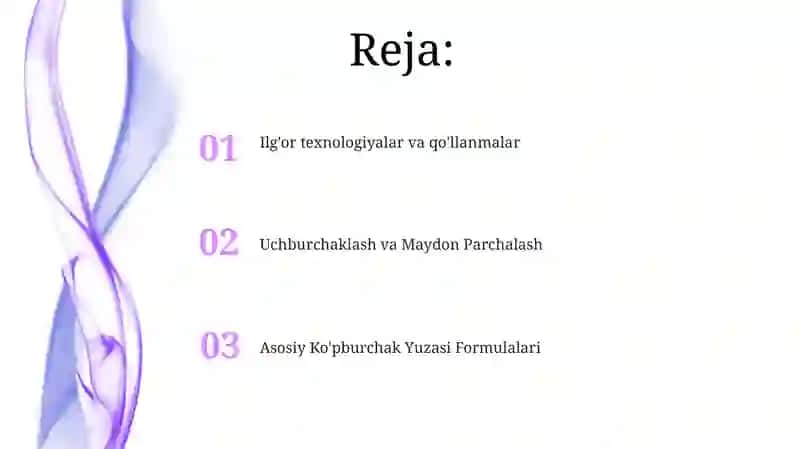 Asosiy Ko'pburchak Yuzasi Formulalari 2