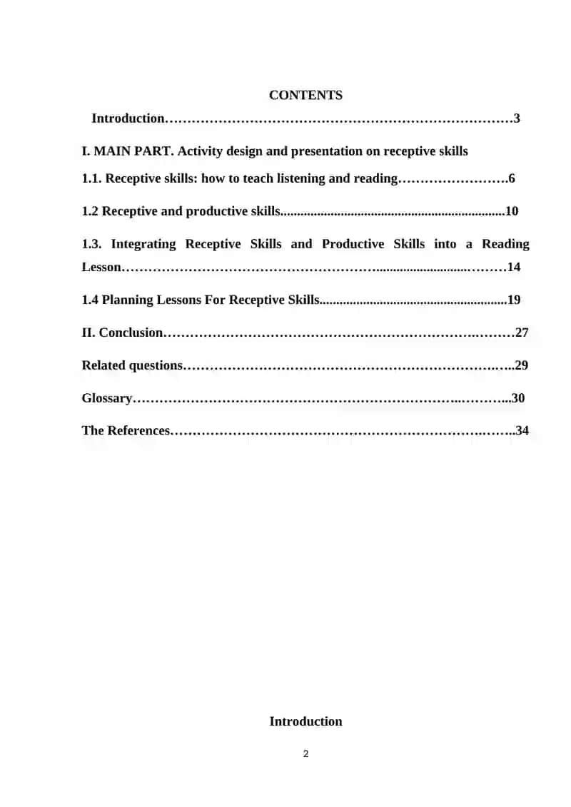 Activity design and presentation on receptive skills 2