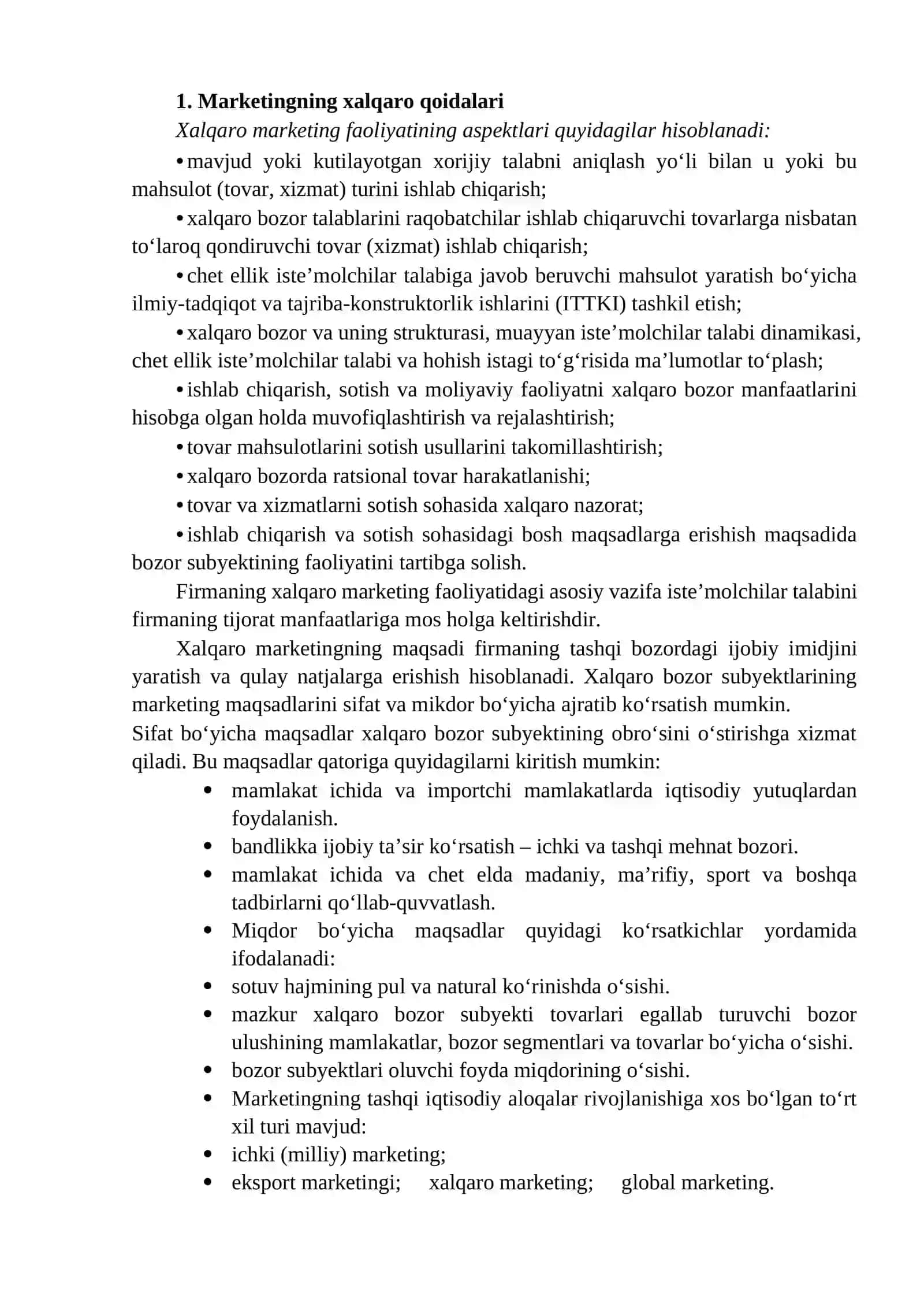 Xalqaro marketing konsepsiyasi 2