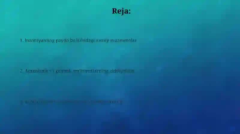 Insoniyatning paydo boʻlish muammolari 2