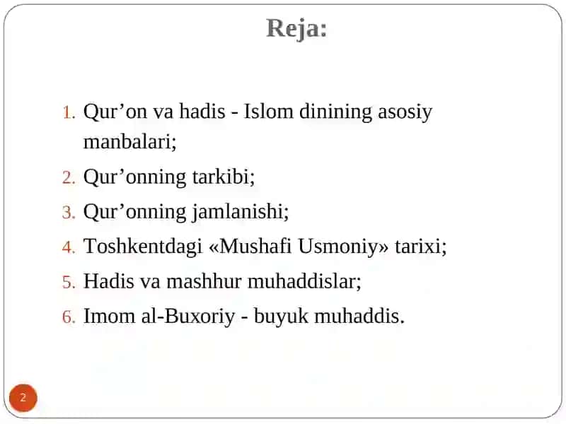 Islomning Asosiy Manbalari 2