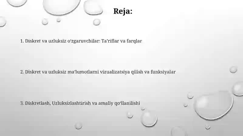 Diskreditvauzluksizoʻzgaruvchilar 2