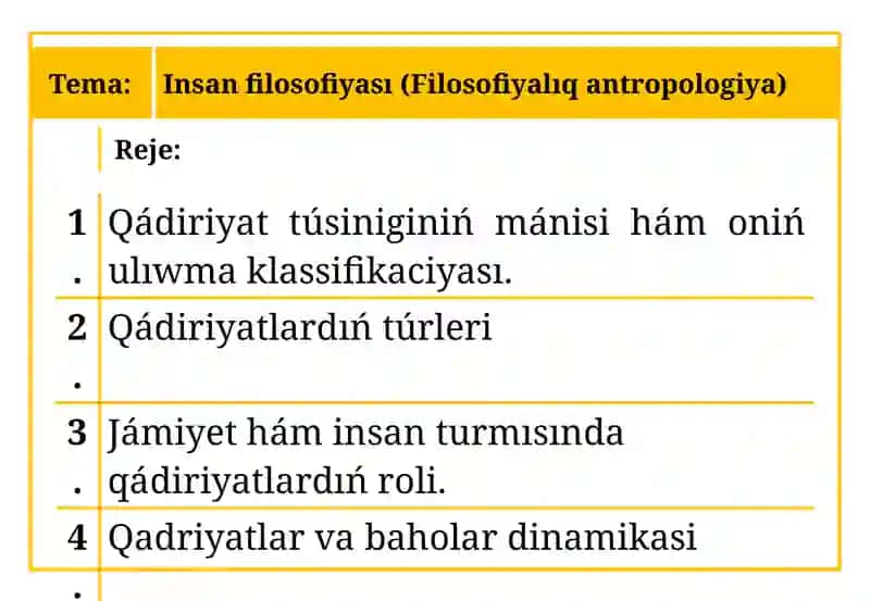 Qádiriyatlar filosofiyası (Aksiologiya) 2