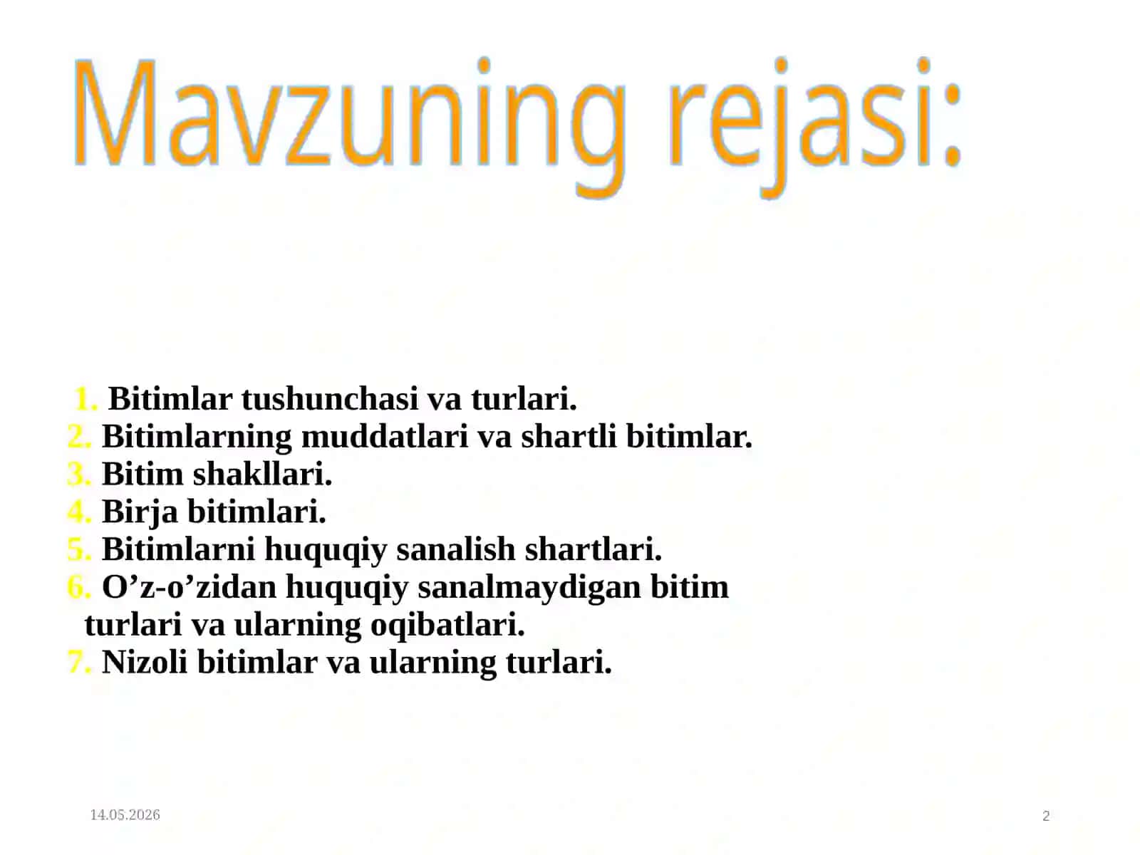 FUQAROLIK HUQUQIDA BITIMLAR 2