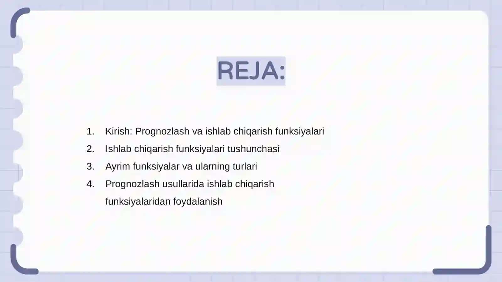 Prognozlashda ayrim ishlab chiqarish funksiyalaridan foydalanish 2