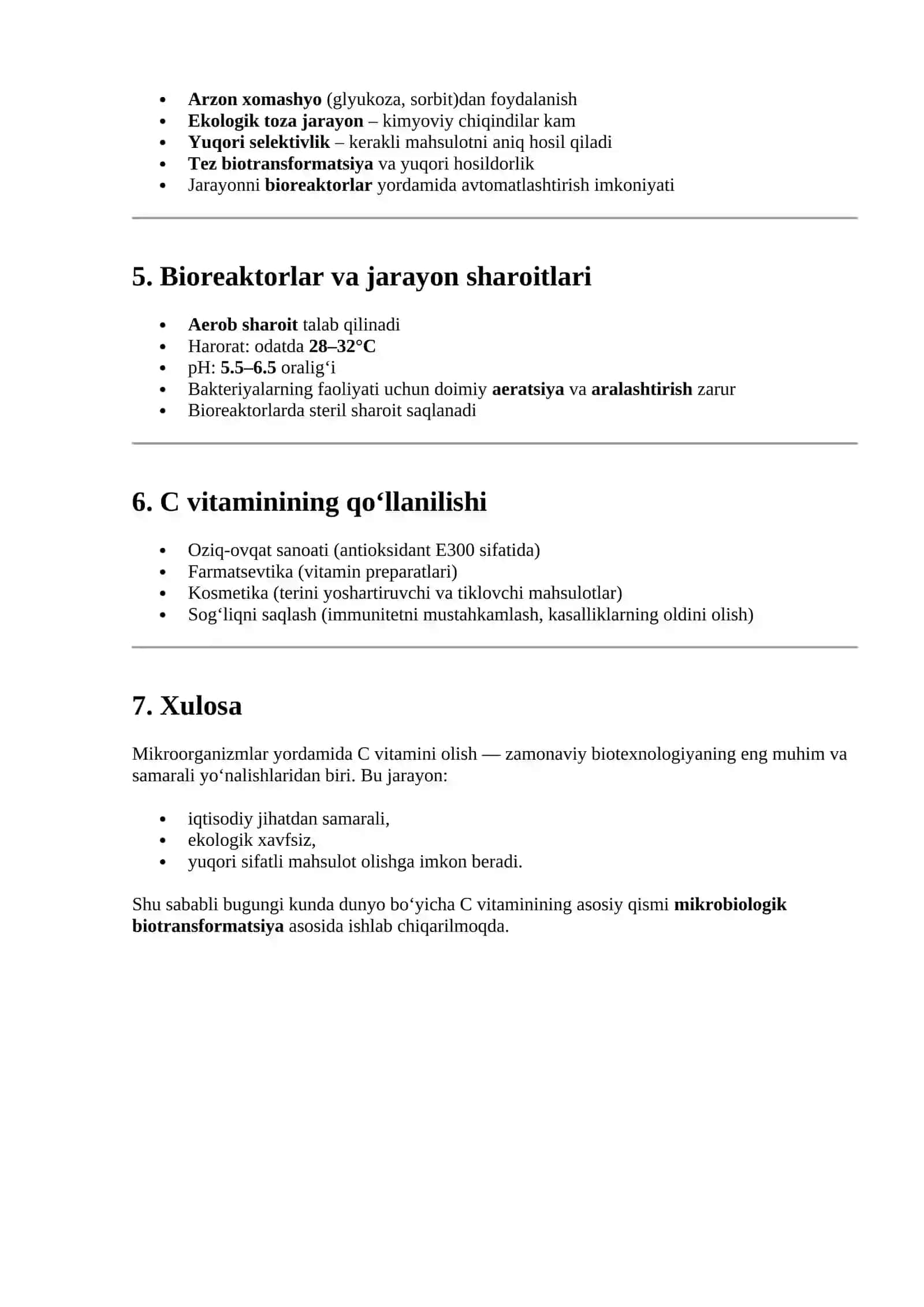 C VITAMINI OLISHDА MIKROORGANIZMLARDAN BIOTEXNOLOGIK FOYDALANISH 2
