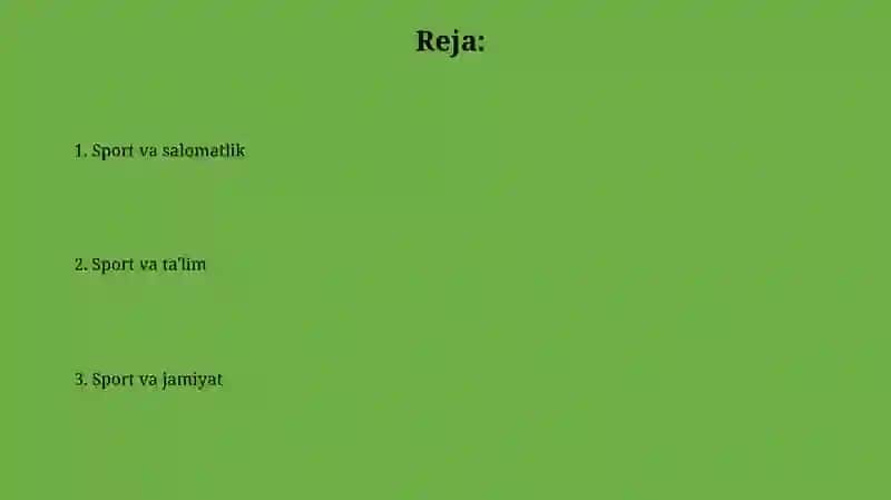 Sport va sog'liq 2