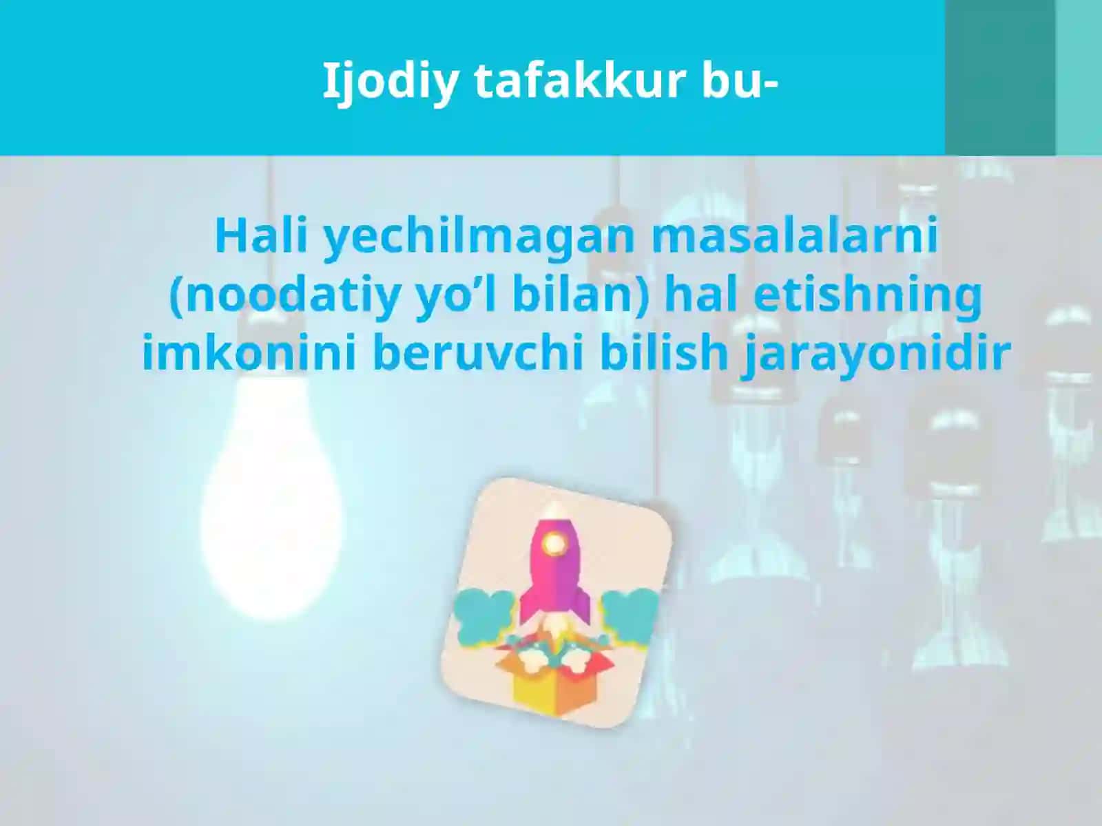 Ijodiy tafakkurni rivojlantirish treningi 2