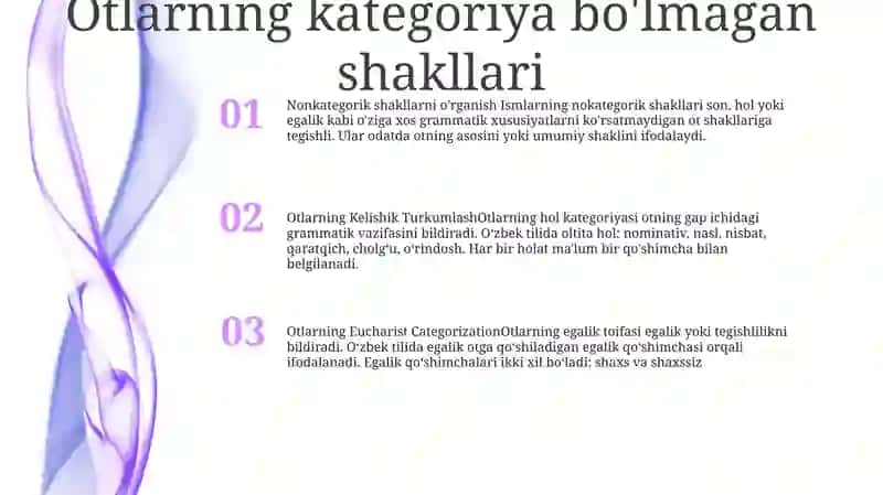 Otlarning Nokategorial Shakllari 2