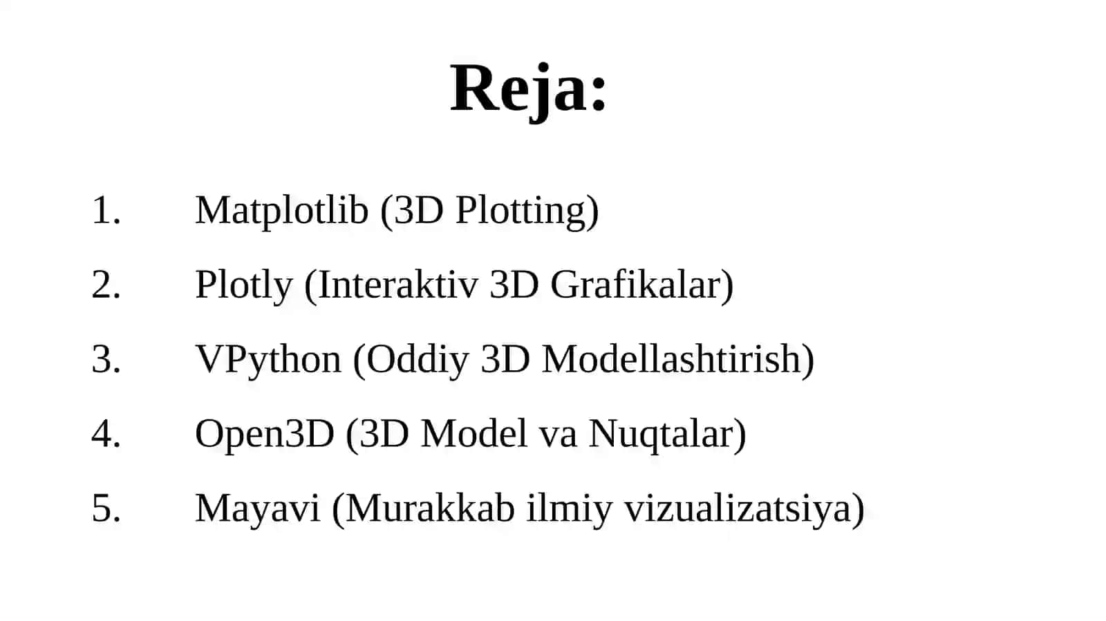 Pythonda uch o‘lchamli grafiklar bilan ishlash 2