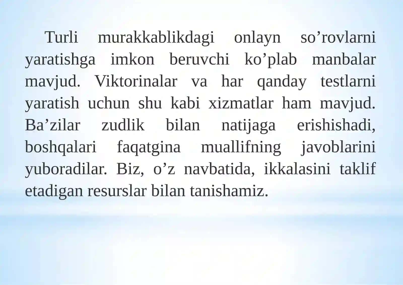Google xizmatlari: on-line testshaklini yaratish 2