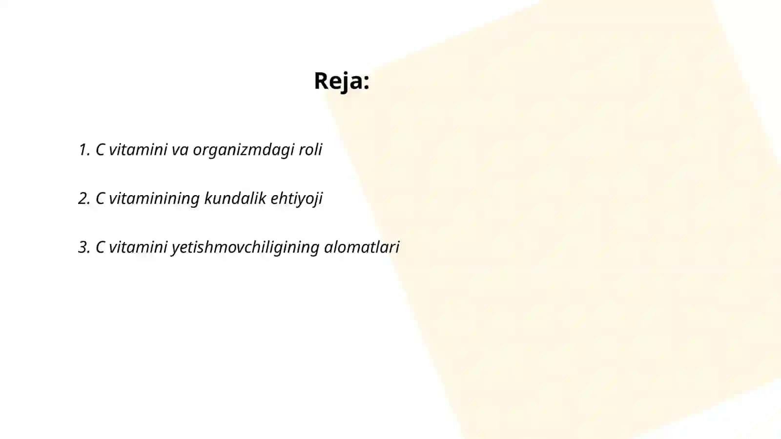 Organizm C vitaminga bolgan extiyojni baholash 2