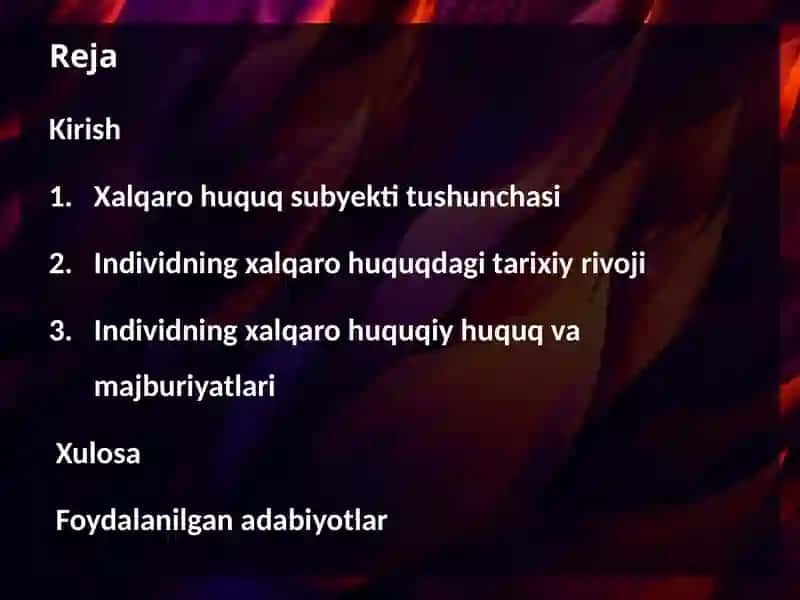 INDIVID XALQARO HUQUQNING SUBYEKTI 2