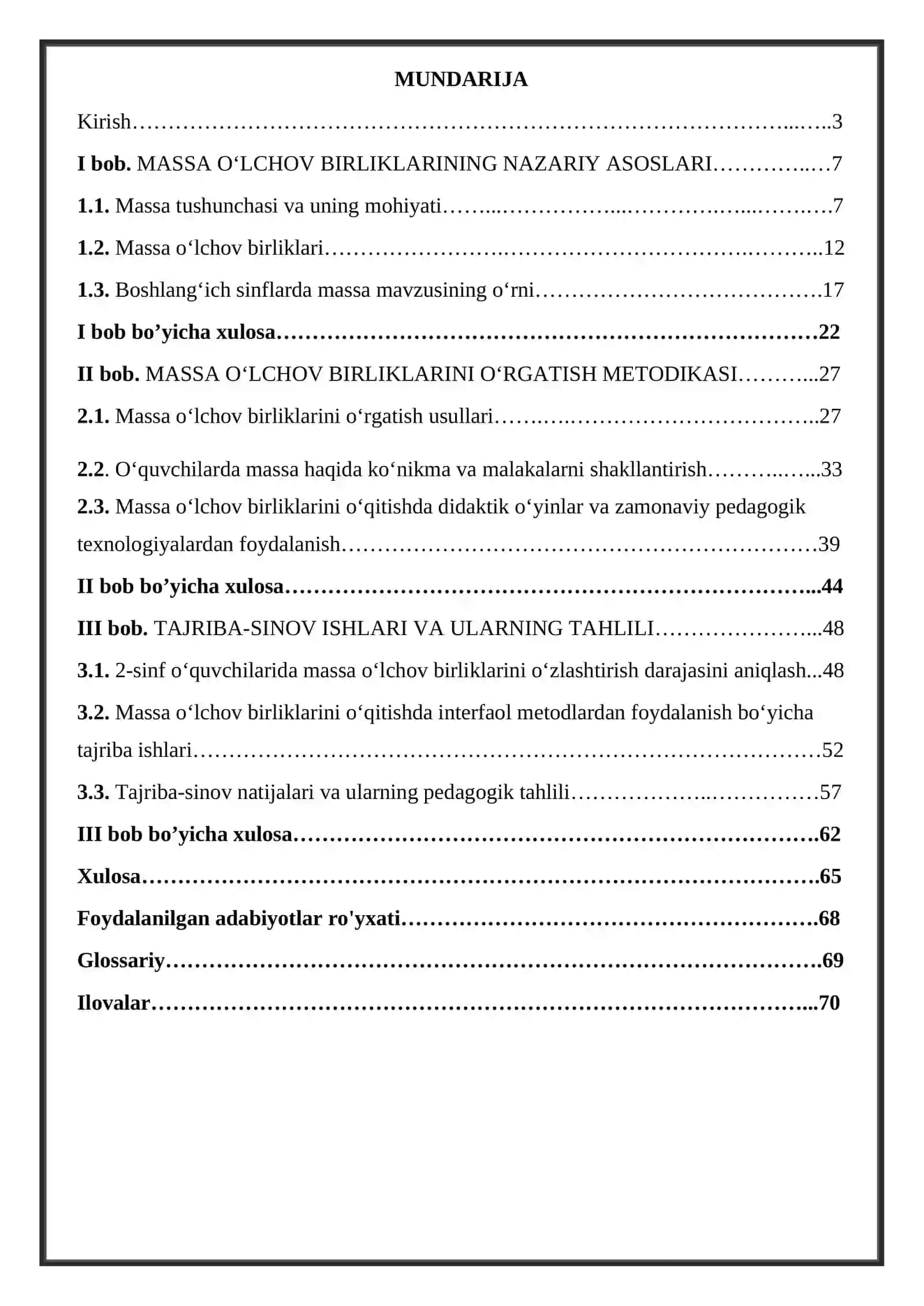 2-sinf massa o'lchov birliklarini o'rgatish metodikasi 2