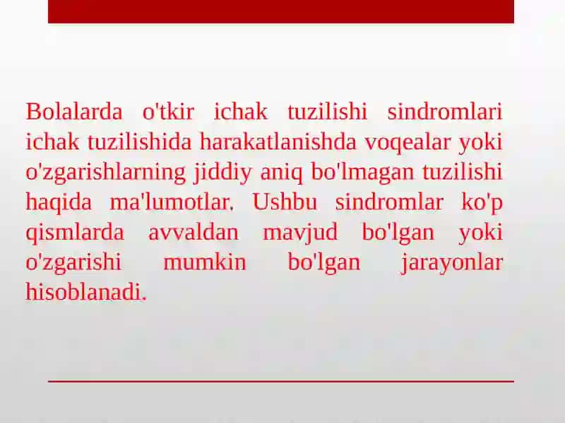 Bolalardao’tkirichaktuzilishisindiromlari 2