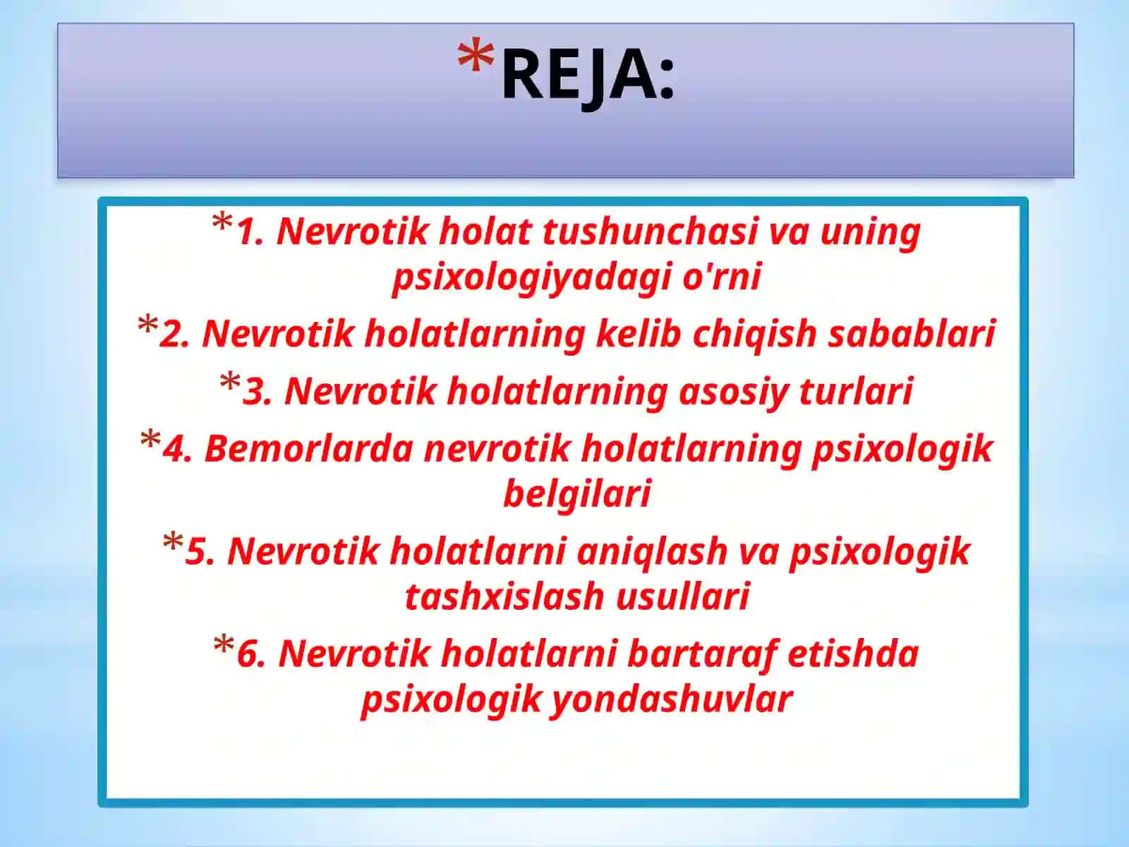 Bemorlardagi nevrotik xolatlar 2