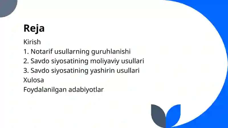 Tashqi savdoni tartibga solish usullari 2