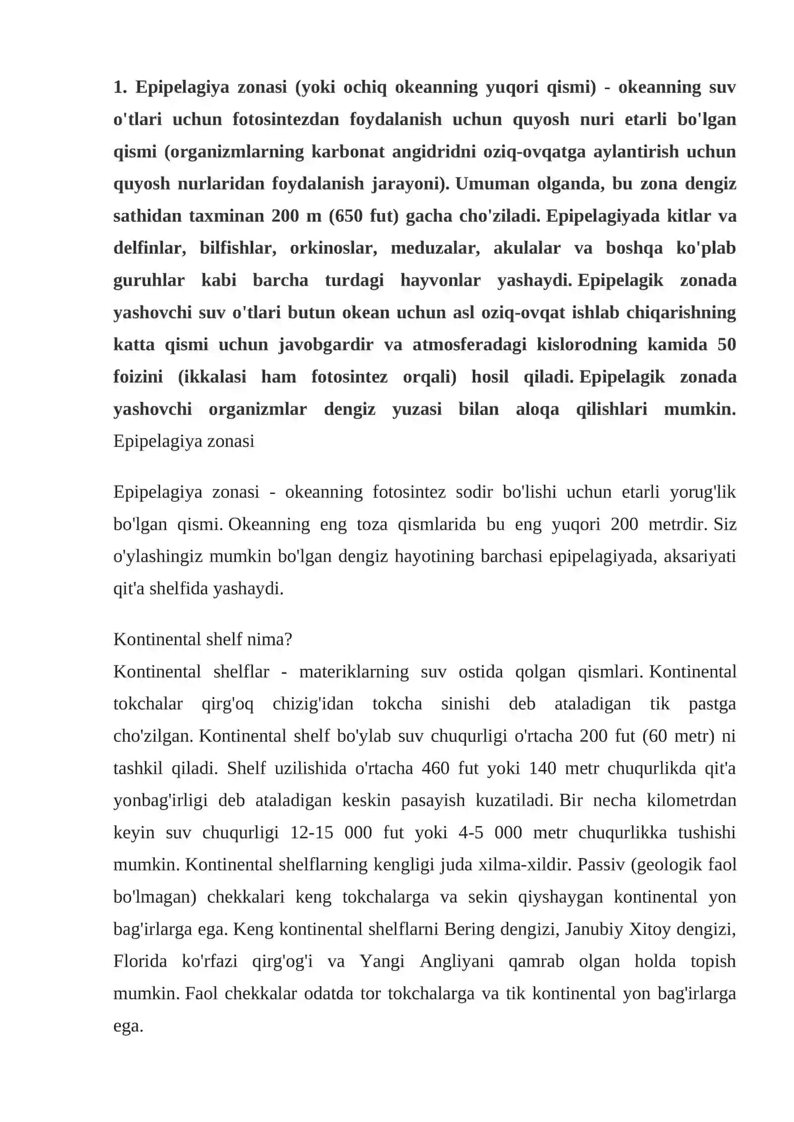 Ochiq okean organizmlari 2