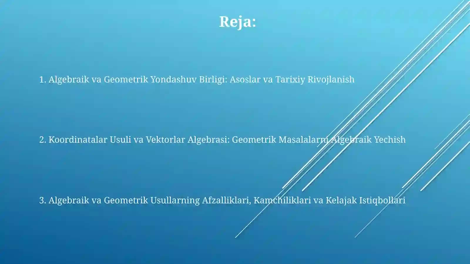 Algebraik va Geometrik Usullar 2