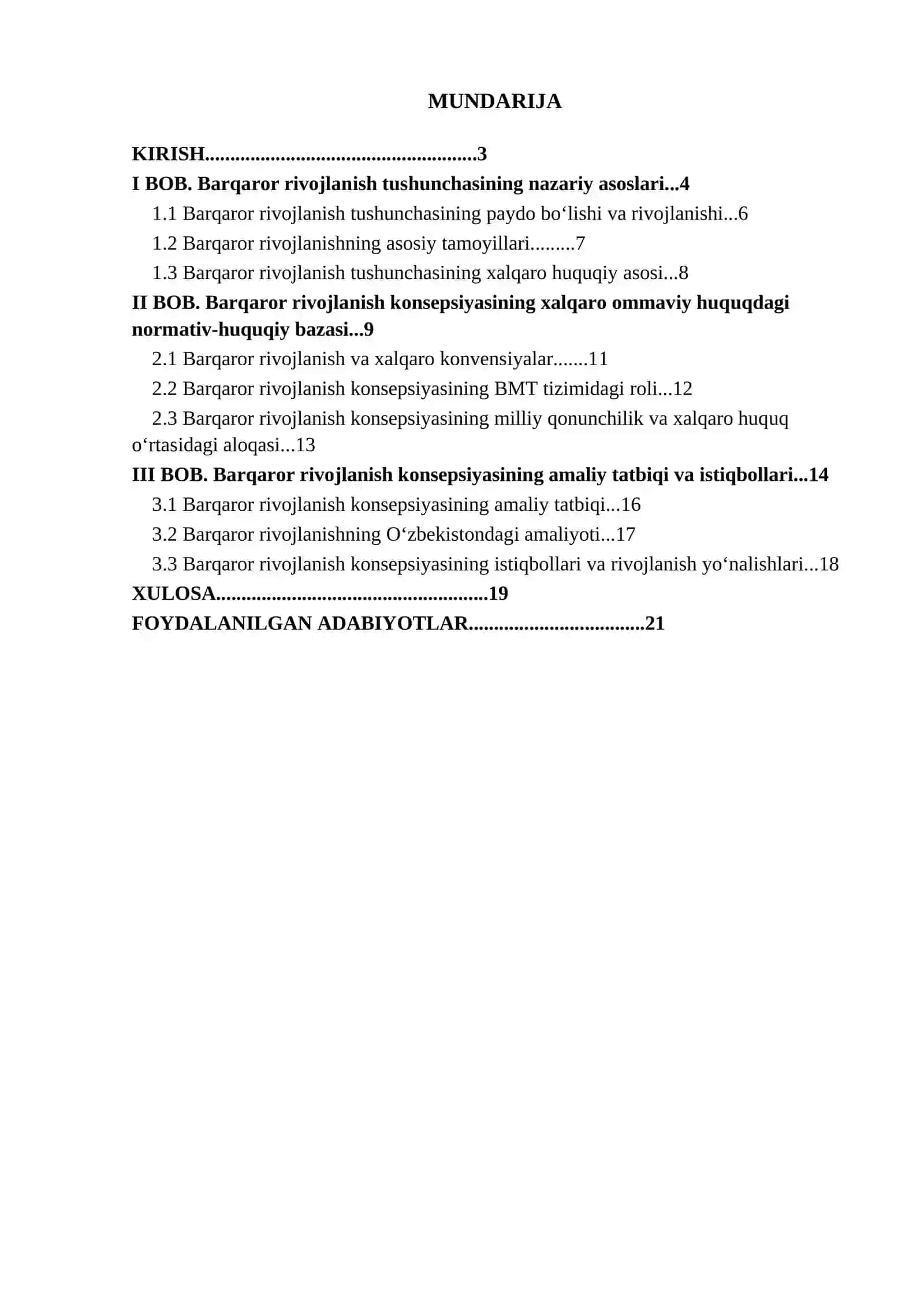 "Barqaror rivojlanish konsepsiyasi" 2