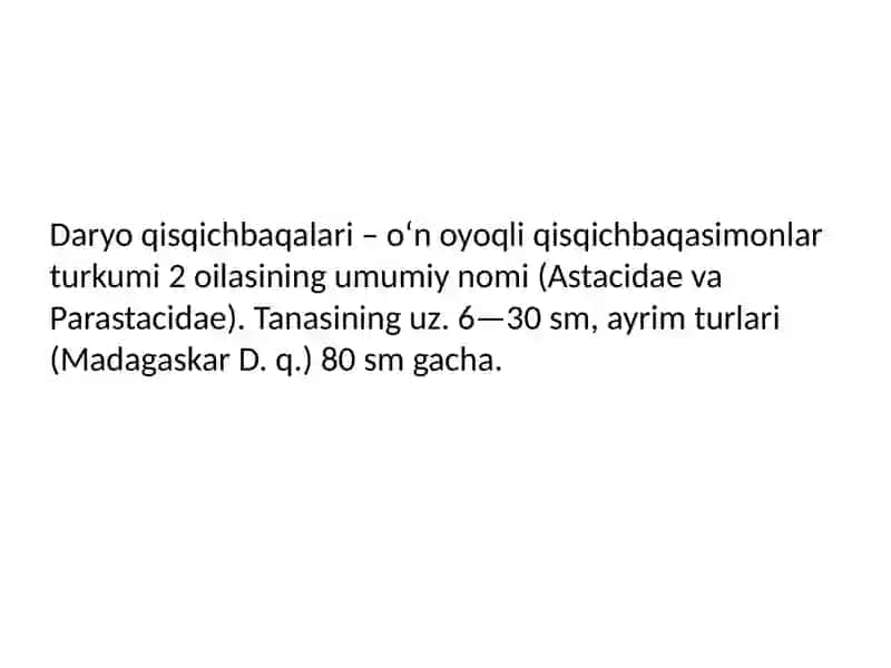 Daryo qisqichbaqalari 2