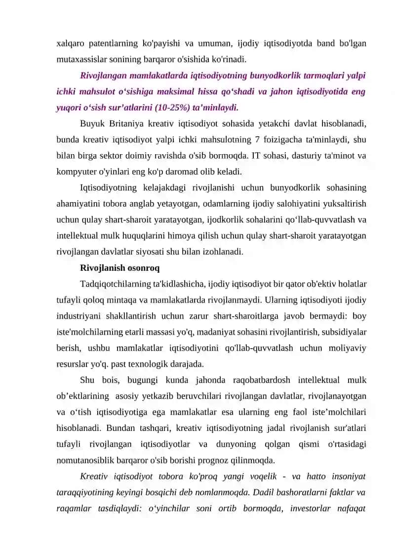 Kreativ iqtisodiyot 2
